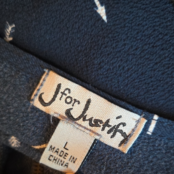 Navy Blue Arrow Patterned Dress - Picture 6 of 6